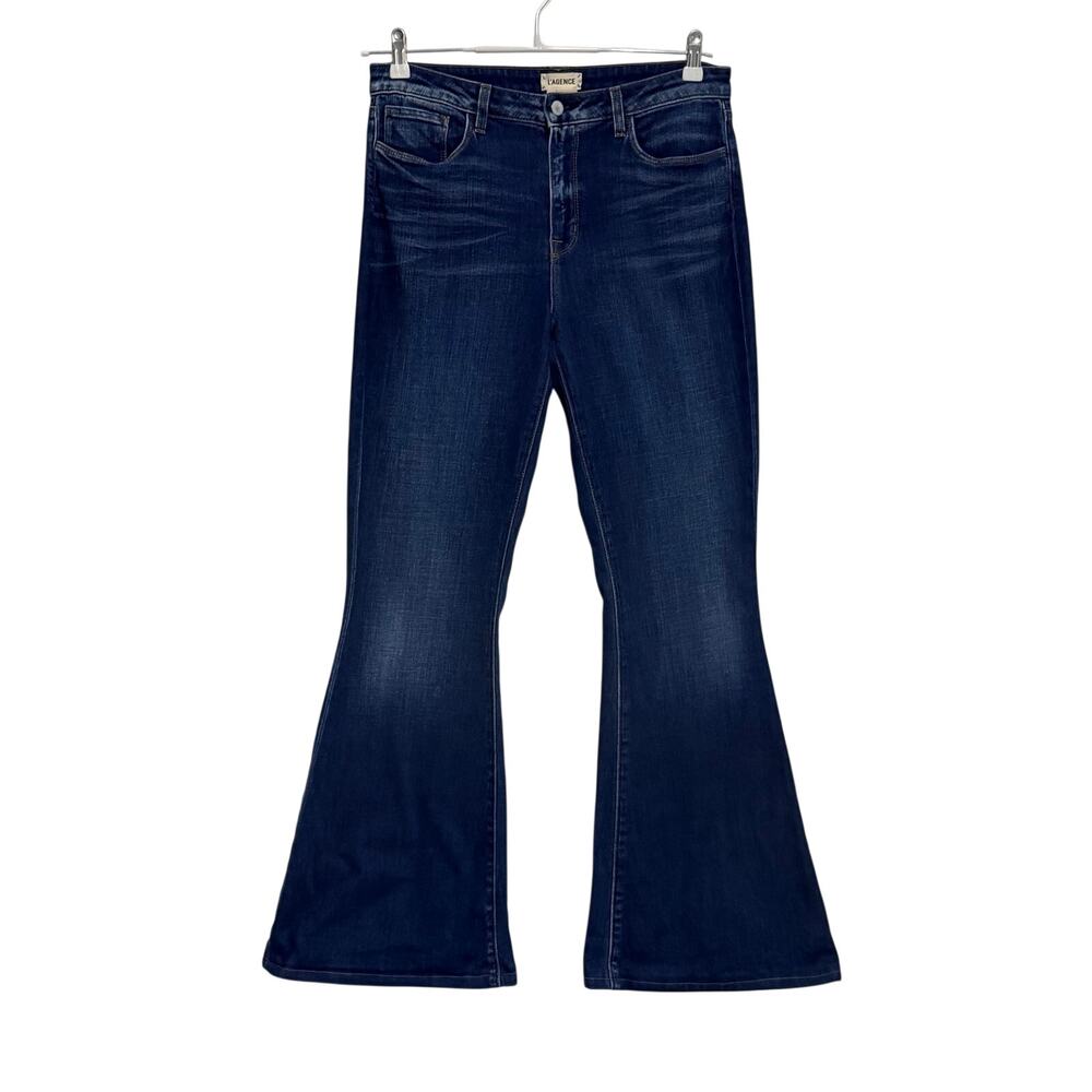 L’Agence Solana High Rise Flare Jeans Diamond Wash Womens 31 Boho Festival Hippi